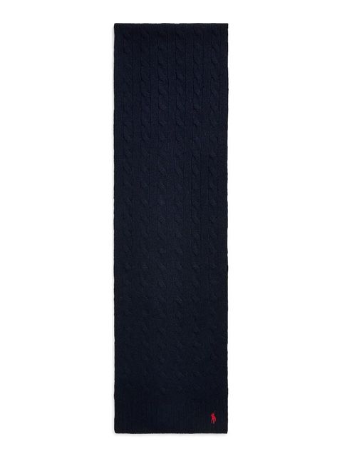 Polo Ralph Lauren szalik wełniany damski kolor granatowy gładki 455956296 - zdjęcie produktu nr 2