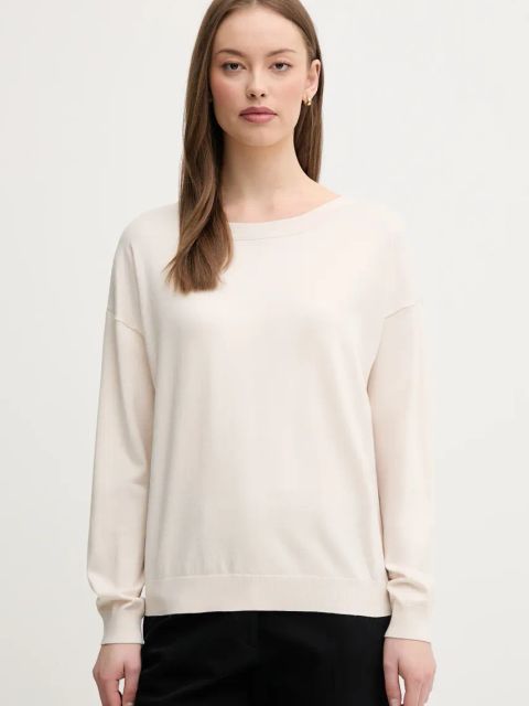 Sisley sweter damski kolor beżowy lekki 17Q3M103J