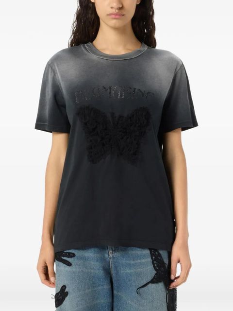 Blumarine butterfly-print T-shirt - Grey