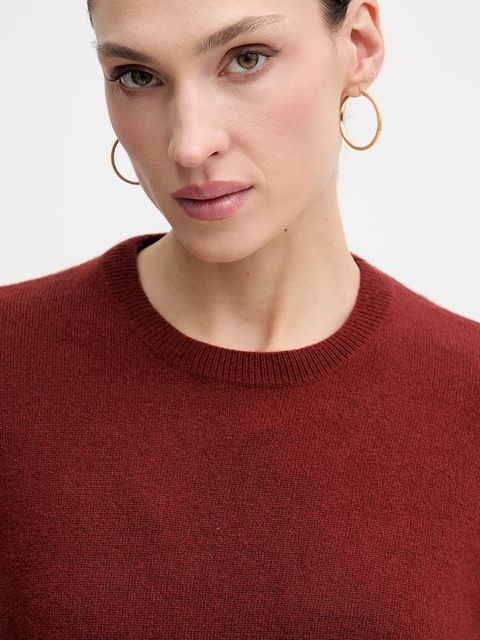 Sisley sweter z dodatkiem wełny damski kolor czerwony lekki 18AYM103K