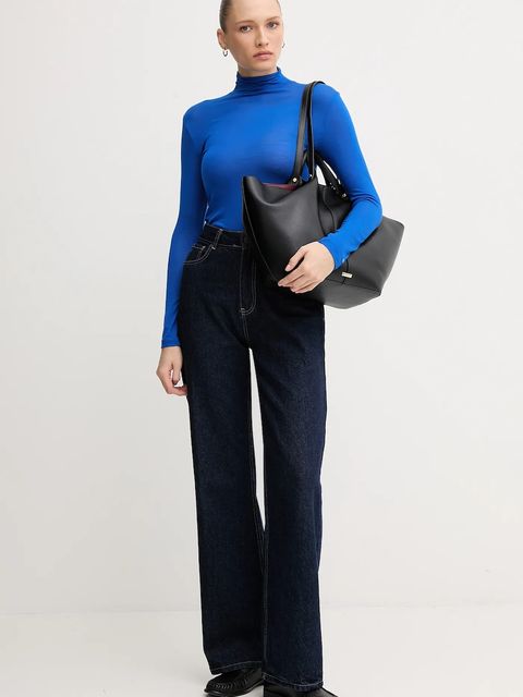 Tommy Hilfiger longsleeve kolor niebieski z półgolfem WW0WW48268 - zdjęcie produktu nr 2