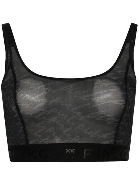 PINKO Bookmark sheer sports bra - Black - zdjęcie produktu nr 1