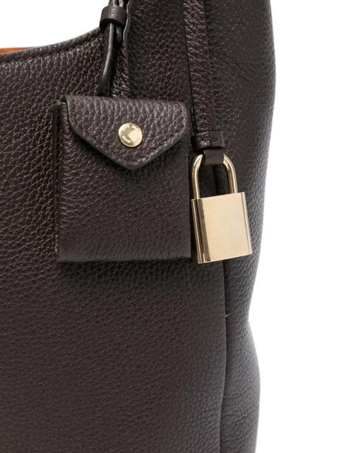 Miu Miu logo-patches shoulder bag - Brown