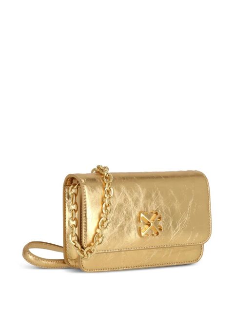 Off-White logo-plaque shoulder bag - Gold