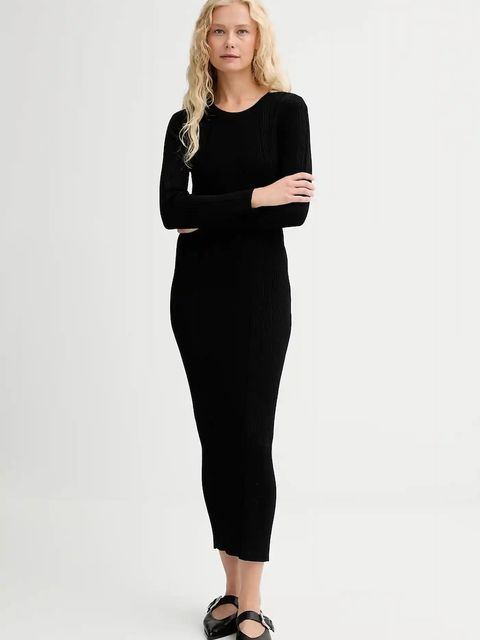 Sessun sukienka kolor czarny maxi dopasowana 25105018