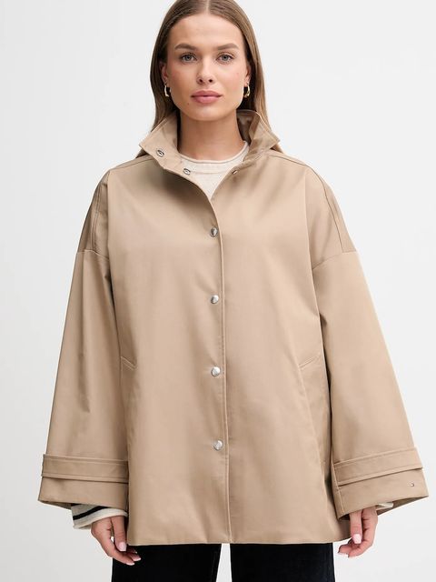 Tommy Hilfiger kurtka kolor beżowy przejściowa oversize WW0WW45715 - zdjęcie produktu nr 1