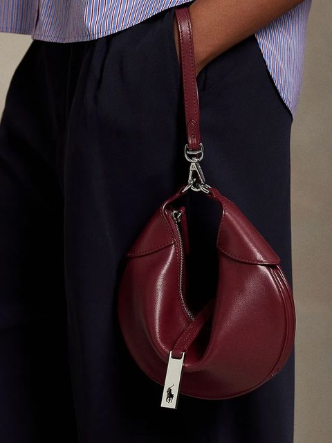 Polo Ralph Lauren torebka skórzana kolor bordowy 428871248