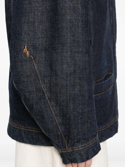 Jacquemus denim contrast-stitching jacket - Blue