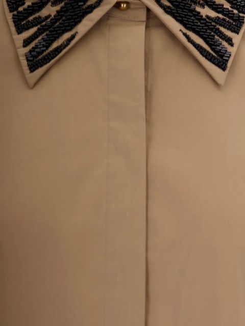 Max Mara detailed-collar cotton shirt - Neutrals