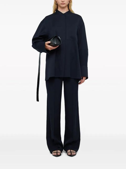 Jil Sander collarless button-front shirt - Blue - zdjęcie produktu nr 2