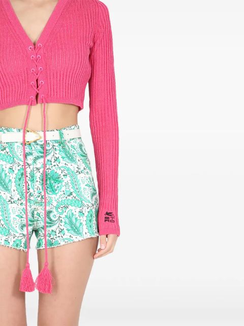 ETRO lace-up V-neck sweater - Pink - zdjęcie produktu nr 2