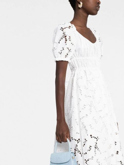 Self-Portrait flared lace midi dress - White