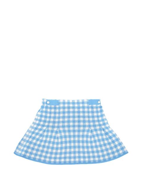 Guest In Residence gingham button mini skirt - Blue - zdjęcie produktu nr 1