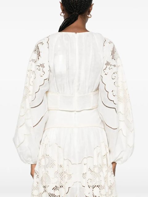 ZIMMERMANN Daylight embroidered blouse - White