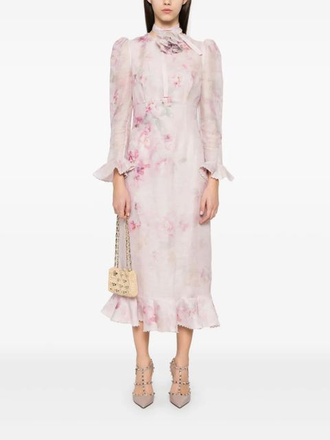 ZIMMERMANN Crush Flower midi dress - Pink - zdjęcie produktu nr 2