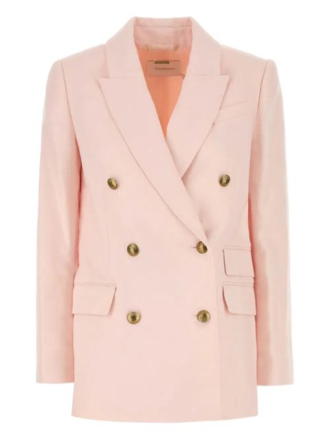 ZIMMERMANN Crush double-breasted linen blazer - Pink - zdjęcie produktu nr 1