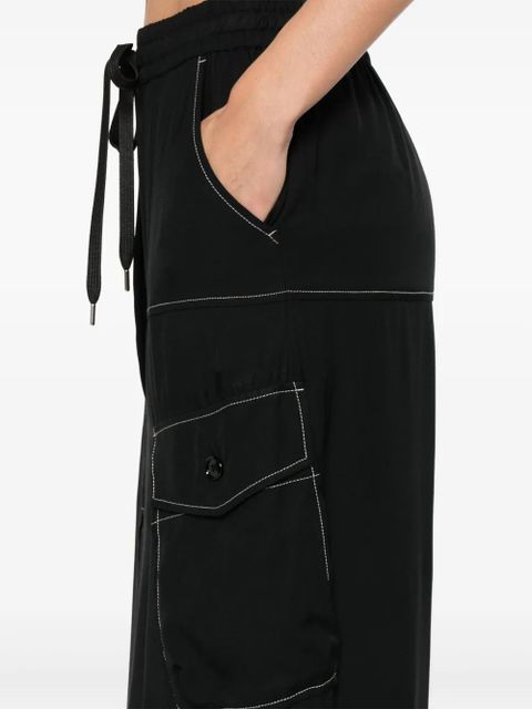 PINKO Gulp contrast-stitching midi skirt - Black