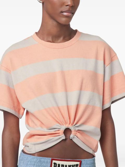 Rabanne striped T-shirt - Orange
