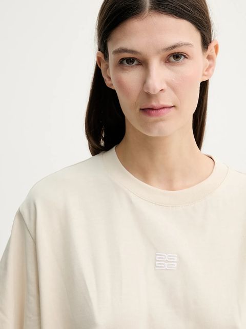 Gestuz t-shirt bawełniany damski kolor beżowy 10910075