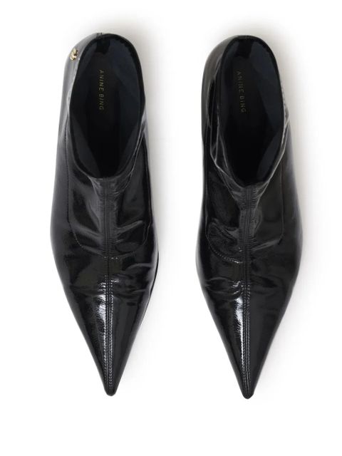 ANINE BING Hilda high-shine ankle boots - Black - zdjęcie produktu nr 2