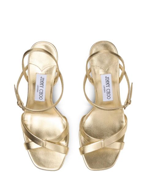 Jimmy Choo Elsy 85 crossover-strap heeled sandals - Gold