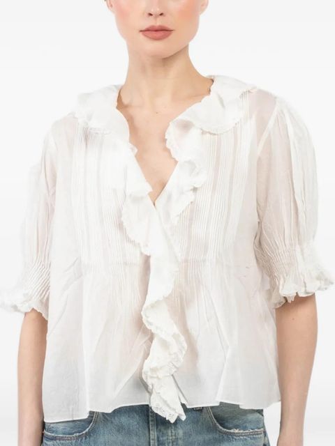 DÔEN Henri ruffled blouse - White