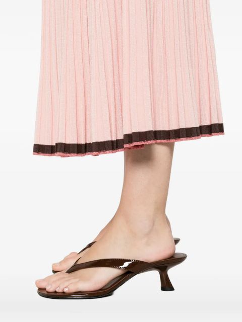 ZIMMERMANN contrast rib midi skirt - Pink