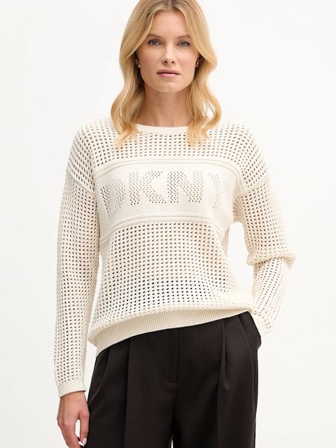 Dkny sweter damski kolor beżowy DJ6R0962 - zdjęcie produktu nr 1