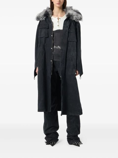 Blumarine fur-trimmed parka - Black