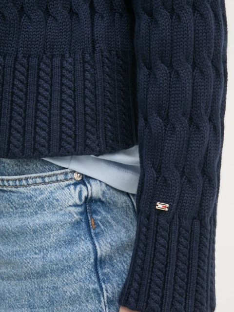 Tommy Hilfiger kardigan damski kolor granatowy WW0WW44501