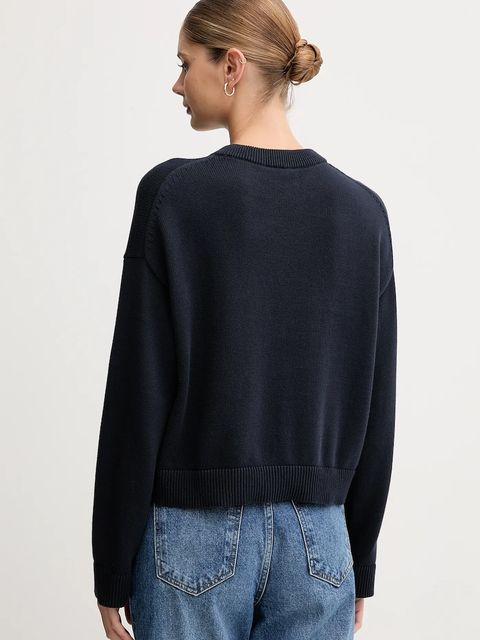 Calvin Klein Jeans sweter bawełniany damski kolor granatowy LV047D304G - zdjęcie produktu nr 2