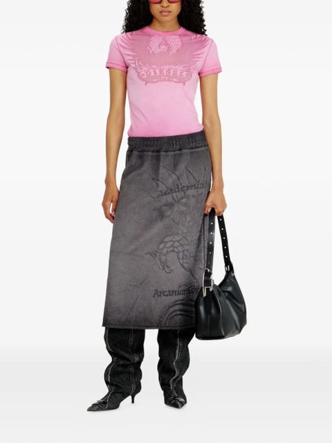 Diesel dévoré-phoenix cover-stitched cotton T-shirt - Pink - zdjęcie produktu nr 2