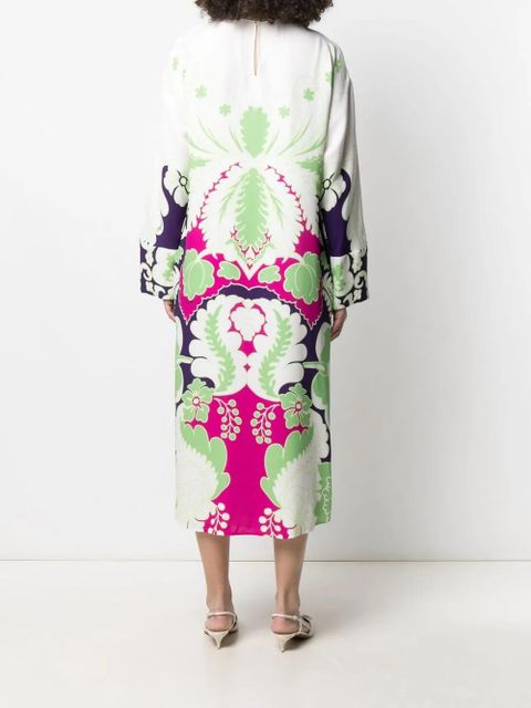 Valentino Garavani floral print silk midi dress - White