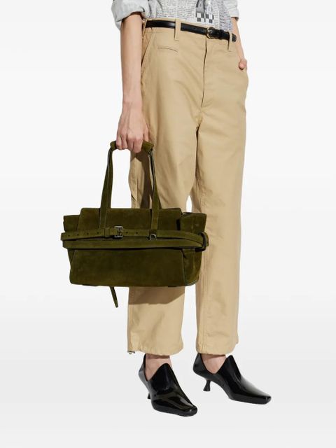 Moschino Tie Me suede leather tote bag - Green - zdjęcie produktu nr 2