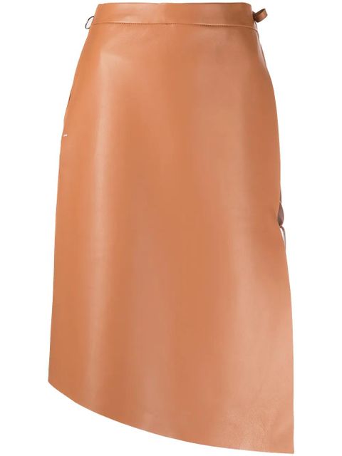 Off-White leather midi skirt - Brown - zdjęcie produktu nr 1