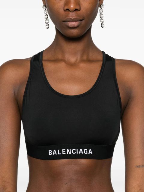 Balenciaga logo-underband sports bra - Black