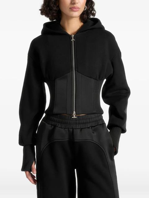 Manière De Voir Brune corset-detail zip hoodie - Black - zdjęcie produktu nr 1