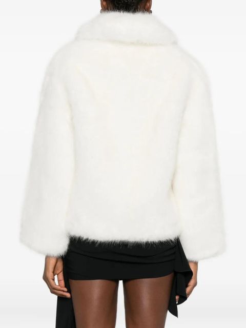 Casablanca zip-up faux-fur jacket - White