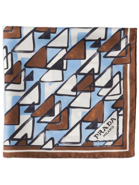 Prada geometric-print scarf - Brown - zdjęcie produktu nr 1