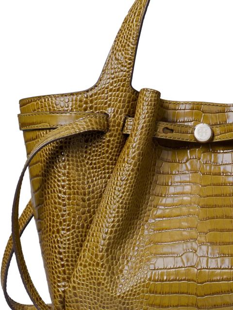 Tory Burch crocodile embossed small tote bag - Green