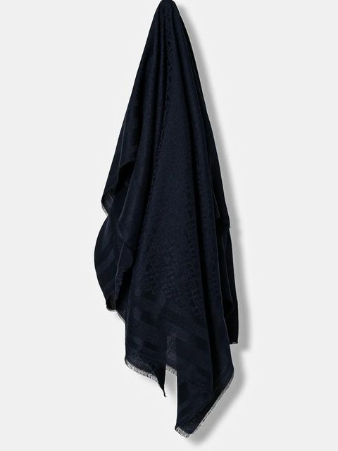 Tommy Hilfiger apaszka jedwabna damska kolor granatowy wzorzysta AW0AW17967 - zdjęcie produktu nr 1