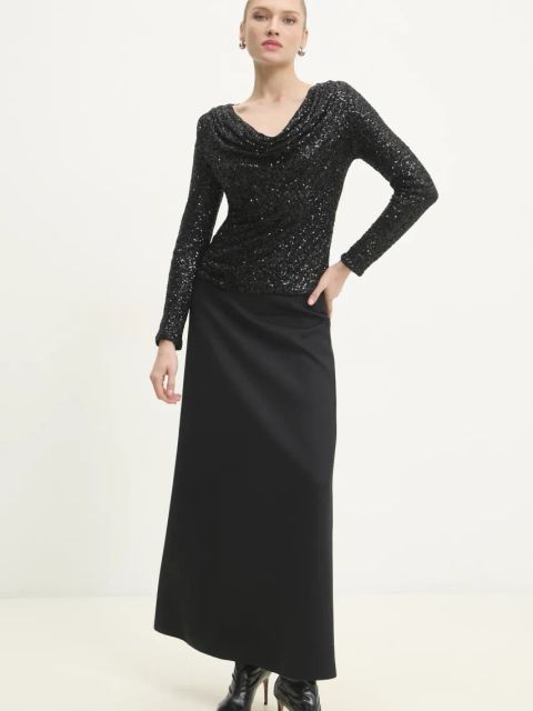 Answear.LAB bluzka damska kolor czarny z aplikacją