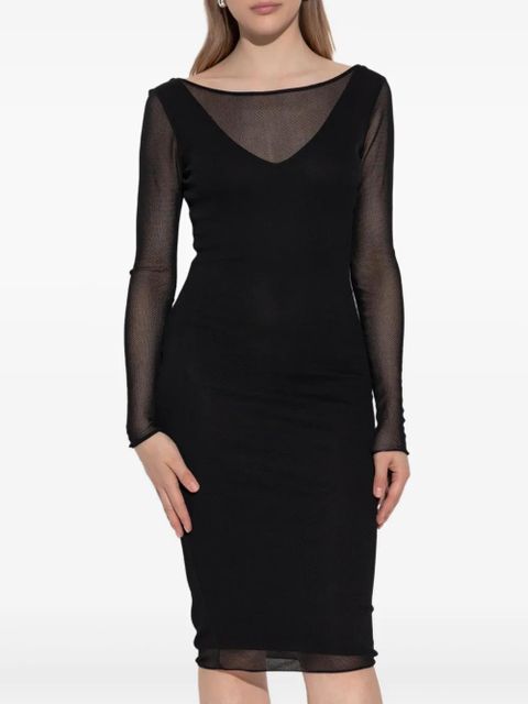 Max Mara sheer-sleeved dress - Black
