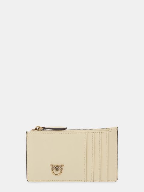 Pinko portfel skórzany damski kolor beżowy 100251 A0GK - zdjęcie produktu nr 1