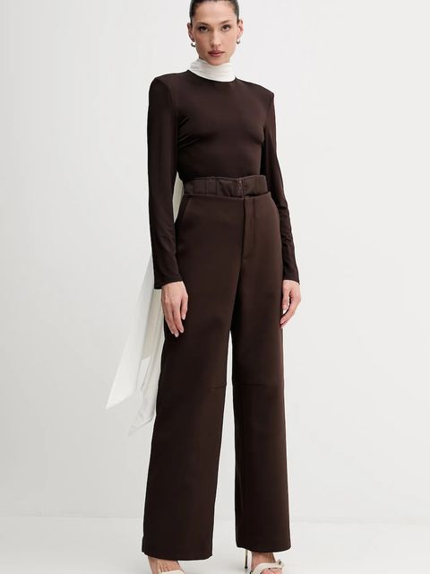 Rotate bluzka damska kolor brązowy gładka 1149673065 - zdjęcie produktu nr 2