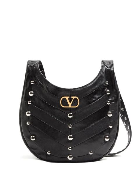 Valentino Garavani small Hoboho chevron-quilted studded shoulder bag - Black - zdjęcie produktu nr 1