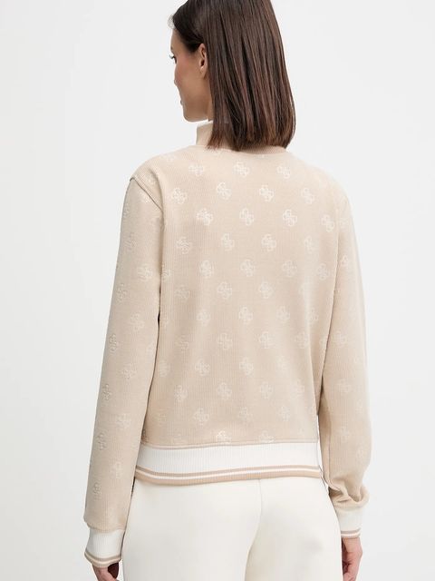 Guess bluza PAULINA damska kolor beżowy wzorzysta V5BQ01 K1902
