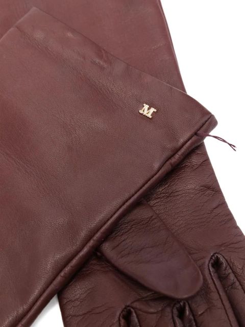 Max Mara long leather gloves - Brown
