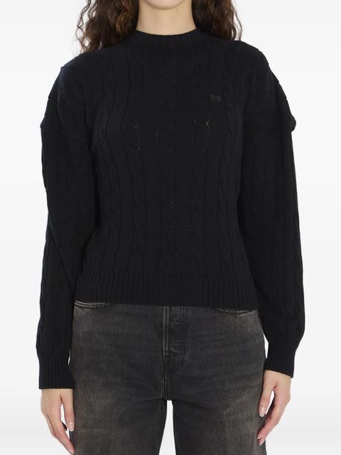Balenciaga cable-knit logo sweater - Black - zdjęcie produktu nr 1