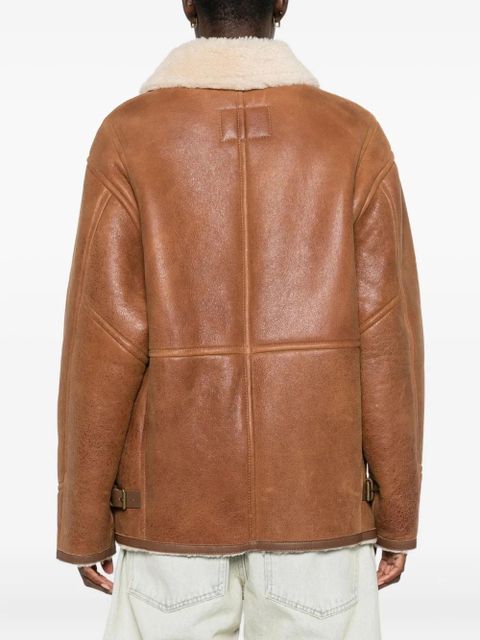 ISABEL MARANT shearling zip-fastening jacket - Brown